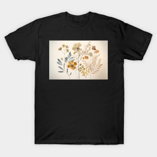 Floral Garden Botanical Print with wild flowers T-Shirt